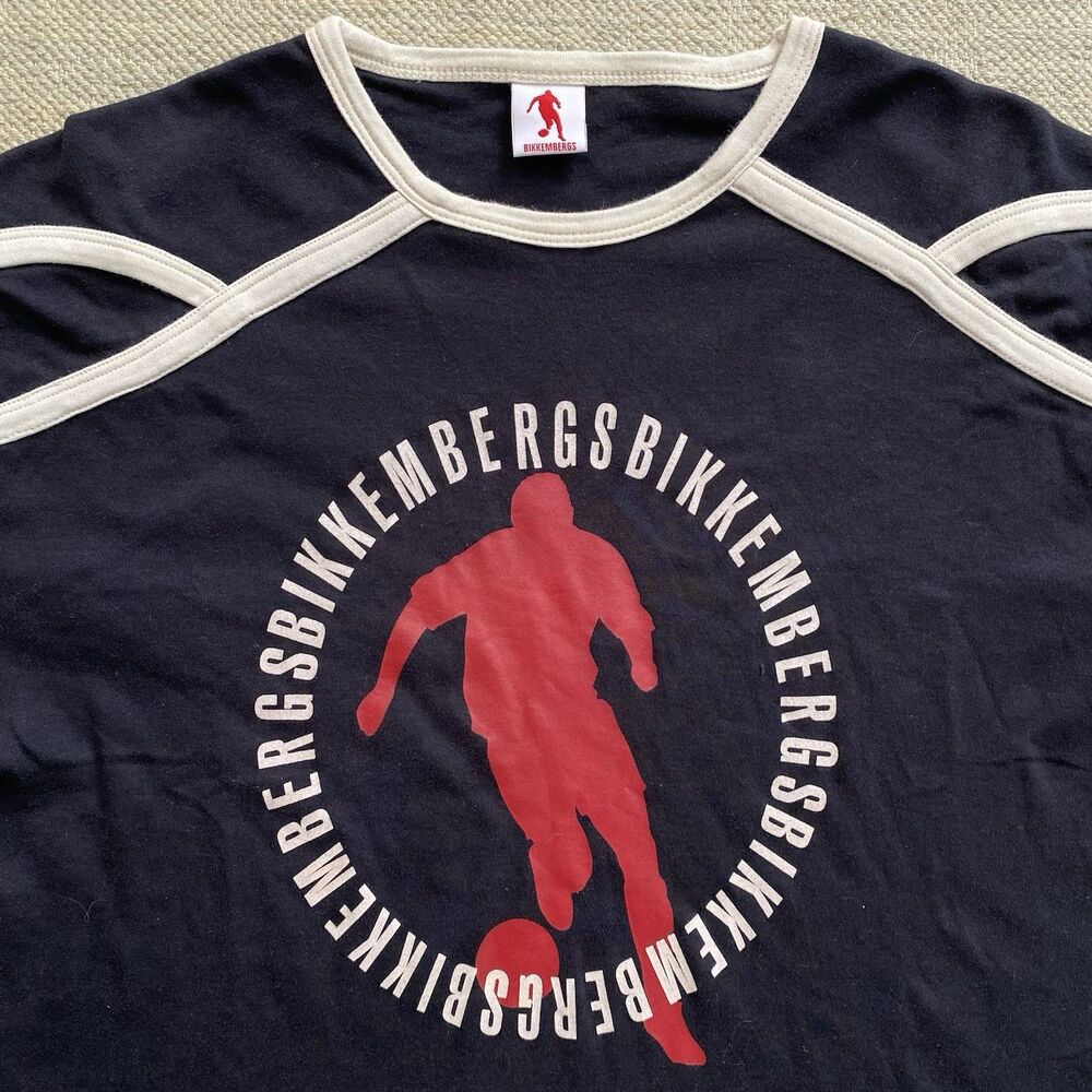 Bikkembergs Soccer T Shirt XXL Black Dirk Short Sleeve Cotton